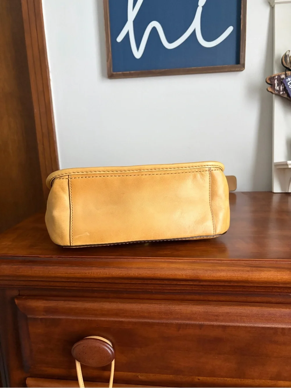 Coach Bleecker Natural Leather Shoulder Bag & Wristlet Tattersall Lining *READ*